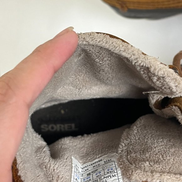 Sorel Winter Fancy Lace II Womens Boots US 8.5 Brown Leather Mid Calf Insulated - Picture 11 of 11